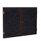Ghent Enclosed Bulletin Board, 2 Door, Rcycl, Walnut Frm, 3 ft H x 5 ft W, Confetti PN23660TR-CF - alternate 1